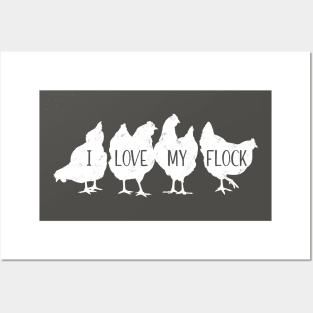 I Love My Flock, Hens for Chicken Mom Family Posters and Art